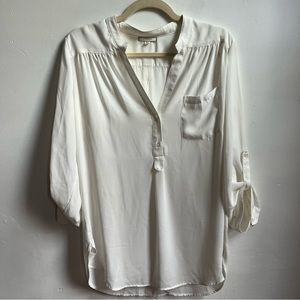 Anthropologie White Silk Blouse